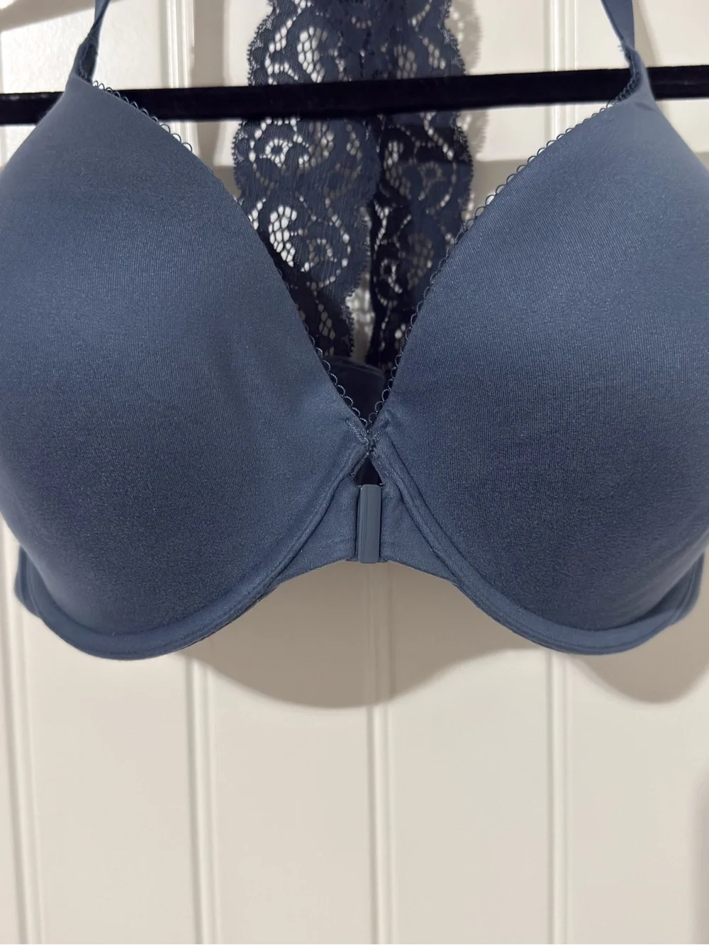 Victoria's Secret Demi Slate Blue Lace Racerback T-Shirt Bra